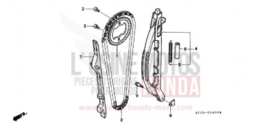 CHAINE A CAMES/TENDEUR XR250RT de 1996